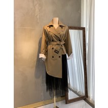 씨샵인더룸 / 머스트해브 투버튼 사 레이어드 배색 트렌치 자켓