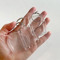 피케이몰 1+1 사진 수납 액자형 키링 미니 키홀더 열쇠고리, 사각+하트