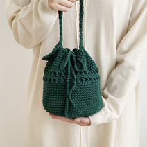 울클럽 코코스뜨개 미니밀리 토트백 DIY 패키지 + 코바늘 6호 + 부자재 + 도안, 715다크그린(실).코바늘6호.부자재