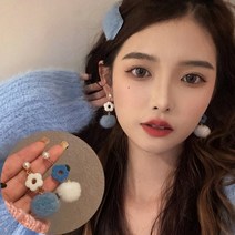소밍 뽀글이 볼 패션 귀걸이