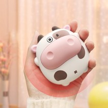 ELSECHO USB 충전식 휴대용 손난로 전기 핫팩, 음메소-흰색