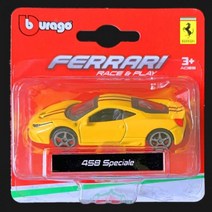 부라고-1:64 페라리 488 GTB 458 스파이더 F40 컴피티션 엔조 430 스쿠데리아 스쿠데리아 F12TDF 콜릿 다이 캐스트 자동차 모델 스포츠카, 458 SPECIALE YELLOW