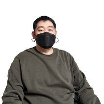 보튼 KF94 특대형 마스크 블랙 20매입 개별포장 끈조절 귀안아픈 얼큰이 빅사이즈 얼굴큰사람 마스크, 20매