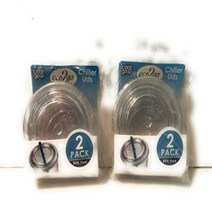 2 pack of COOL GEAR Chiller Lids BPA FREE ECO 2 GO null, 1, Clear