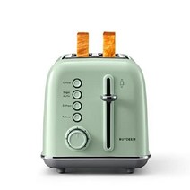 BUYDEEM DT620 retro 토스터기 토스터 베이글 및 머핀 기능 부스러기 트레이, 코지 그린
