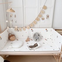 아기 범퍼 침대 가드 유아용 안전 매트 퀼트 곰 튤립 코끼리 수 놓은 신생아 용 면화, 120x30cm
