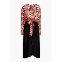 DIANE VON FURSTENBERG 다이앤 본 퍼스텐버그 Kofi wrap-effect printed crepe de chine and cady 미디 원피스130779