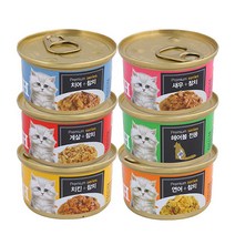 [도그씨] 프리미엄 골드 런치캔 6종 고양이캔 고양이간식, 상세 설명 참조, 선택:07. 혼합구성 24개(품절된맛은 제외됨)