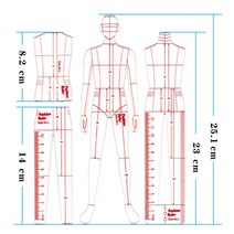 패션 디자이너 측정 일러스트레이션 드로잉 눈금 25.6cm 여성 의상 바느질 눈금자 패션 선 그리기 인간 동적 템플릿 천 렌더링