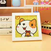 오꿈 보석십자수스티커 DIY 큐빅자수키트, B 액자형, 28 강아지 (15cm) SX11