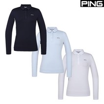핑 핑(PING) 골프웨어 봄 여성 배색 카라 긴팔 티셔츠 122B1TO952_WHBLNA