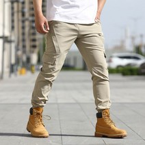 FUZAO 남자 스판 카고 조거팬츠