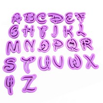 26pcs 알파벳 편지 쿠키 금형 영어 편지 diy 비스킷 케이크 플라스틱 금형 베이킹 도구, type0