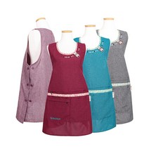 폴리 아롱이 넥라인 포인트 큐트 앞치마, 그레이