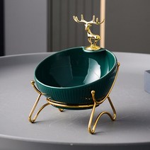 피규어장식장 피규어케이스 피규어진열장 북유럽 베란다 스토리지 트레이 크리 에이 티브 인형 장식품 거실 책상 홈 인테리어 세라믹 키 캔디 스토리지 박스, 유형 b - 녹색