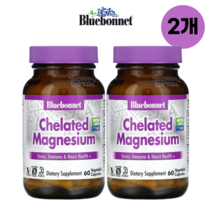블루보넷 킬레이트 마그네슘 Chelated Magnesium 60캡슐 2개 알비온킬레이트, 60개