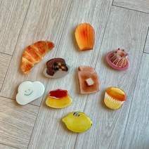 소품샵 유니크 빵 그립톡 스마트톡 핸드폰 케이크 레몬 구름 귀여운 크로와상 마들렌 머핀 휴대폰거치대, 푸딩
