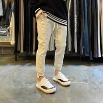 어썸블랑 남성용 밑단 언발 절개 슬림핏 10부 조거팬츠 3color