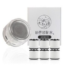 바른생활수 세면대 필터 헤드 + 교체 필터 6개입, 1세트