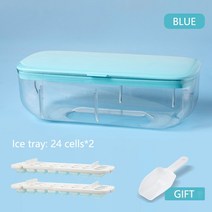 아이스크림메이커 실리콘얼음틀 젤라또기계 신제품 2 In 1 아이스 큐브 트레이 실리콘 몰드 및 보관함 박, 08 2 Ice Cube Tray Set
