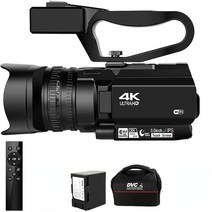 빈티지 캠코더 카메라 비디오 핸디캠 레트로 뉴트로 촬영소품 4k 울트라 hd 48mp wifi 앱 제어 youtube 라이브 스트리밍용 3.0인치 30x 디지털 줌 ir 야간, 128GB SD 카드