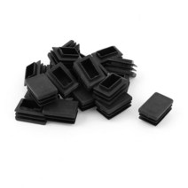 각파이프플라스틱 직사각형 엔드 캡 30mm x 20mm 파이프 튜브 삽입 고무 피트 핫세일 20 피스, 01 Black