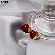 DFMEI 상사콩 귀걸이 빈티지 귀걸이 심플 원형 귀걸이