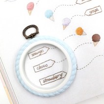 엔조이스티치/ 고무수틀 플라스틱 원형수틀 -아이보리 핑크 소라/ 프랑스자수/ 십자수/ 액자용 수틀, 소라