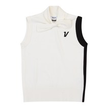 [볼빅 골프웨어] 여성 골프 에리 리본 니트 베스트 VLKVN202_OW