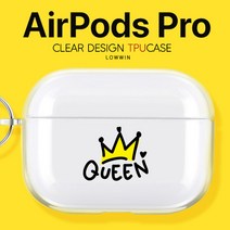 로윈 에어팟 프로 클리어 디자인 TPU 케이, 퀸, 투명