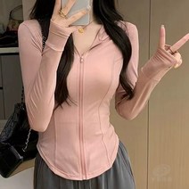 YSSR 여성 자외선 차단 후드 카디건 요가복 상의