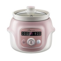 중탕기 죽 홍삼제조기곰220V 느린 쿠커 전기 밥솥 가정용 1L 베이비 푸드 보충 죽 냄비 수프 새의 둥지, 01 분홍색_02 미국