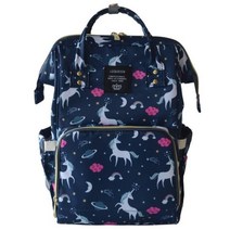 기저귀가방 백팩 파우치 기저귀 가방 유니콘 패션 어머니 브랜드 배낭 교환 용, Navy Unicorn