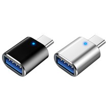 1+1 메탈 알루미늄 USB-A to USB C타입 USB 3.0 5Gbps Type-C 변환젠더 2P, 블랙1+1