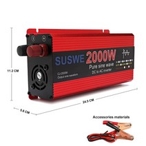 자동차 인버터 순수 사인파 인버터 DC 12v/24v 110V/220V 1000W 휴대용 보조베터리 변환기 태양 광, 02 2000W_02 24V_02 220V50Hz