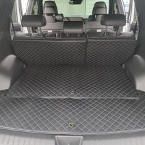 현대 디올뉴싼타페 MX5 (23년~) 자동차 트렁크매트 + 2열등받이, 5인승 분리형, 블랙+블랙스티치