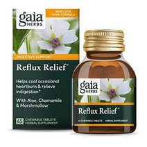 가이아 허브 Reflux Relief 속쓰림 위 산성 소화불량 역류 방지 비건 45개 위장 장애 위건강 기타건강보조식품 영양제, 45개1팩, 표준 포장
