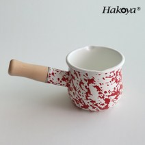 HAKOYA 마블 법랑 페티 밀크팬 500ml HAK-0500, 10cm, 레드