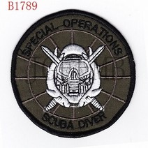 스킨스쿠버 잠수 레귤레이터 옥토퍼스 호흡기 씰팀 특수 작전 스쿠버 다이버 사기 전술 밀리터리 자수 패, 04 Green