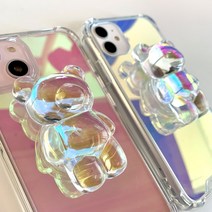 변색없는 탱크 오로라 곰돌이 그립톡 아이폰 갤럭시 케이스 세트, 갤럭시s10 5g, 블루