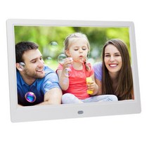 디지털액자 10 인치 HD IPS LCD 디지털 사진 프레임 알람 시계 MP3 MP4 비디오 플레이어 원격 데스크탑 1280*800, 영국 플러그, 10 WHITE