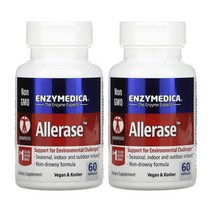 [2개] 엔자이메디카 알레라제 Allerase 60베지캡슐 알러라아제 뮤코라제 글루코 아밀라아제 아밀라제 프로테아제 프로테이스 인베르타아제