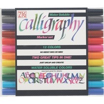 [에스와이티] ZIG 칼리그래피 3100 트윈팁 12색 세트 _2204059EA, coupang 본상품선택, coupang 본상품선택