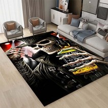 구름쇼파 3D 창의적인 공포 해골 카펫 가족 거실 침실 소파 문짝 매트 장식 카펫 미끄럼 방지 주방 바닥 매트, 50.230cm by 160cm - Q