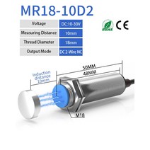 라이다센서 ADAS LIDAR GTRIC-마그네틱 리드 스위치 근접 센서 LG18A3 프리미엄 M18 실린더 시리즈 10-30 90-220V 10mm 감지 거리 NC 아님, [02] DC 2-wires NC