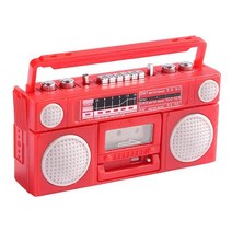 카세트플레이어 휴대용카세트 MP3컨버터 워크맨 테이프 플레이어빈티지 스타일 축음기 카세트, 02 Red
