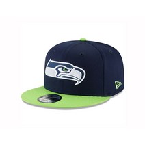 New Era 9Fifty 남성 캡 Seattle Seahawks Baycik 네이비 블루 그린 스냅백 모자 NFL Cap