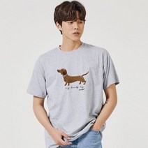 오너클랜 키밍 닥스훈트 강아지 DOG 그래픽 캐쥬얼 반팔티