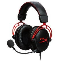 Kingston E-스포츠 헤드셋 HyperX Cloud Alpha 게임용 PC PS4 Xbox 모바일용 마이크 포함, [01] 빨간, 01 Alpha (Black)