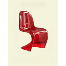 비트라 팬톤 고스트 체어 카페 인테리어 S의자, 투명 레드